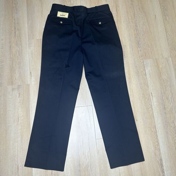 John Martin Mens 34x31 Blue Pleaded Straight Leg Button Cotton Blend Pants - Picture 5 of 7